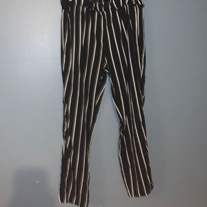 women’s black SHEIN pants with white stripes. size medium
